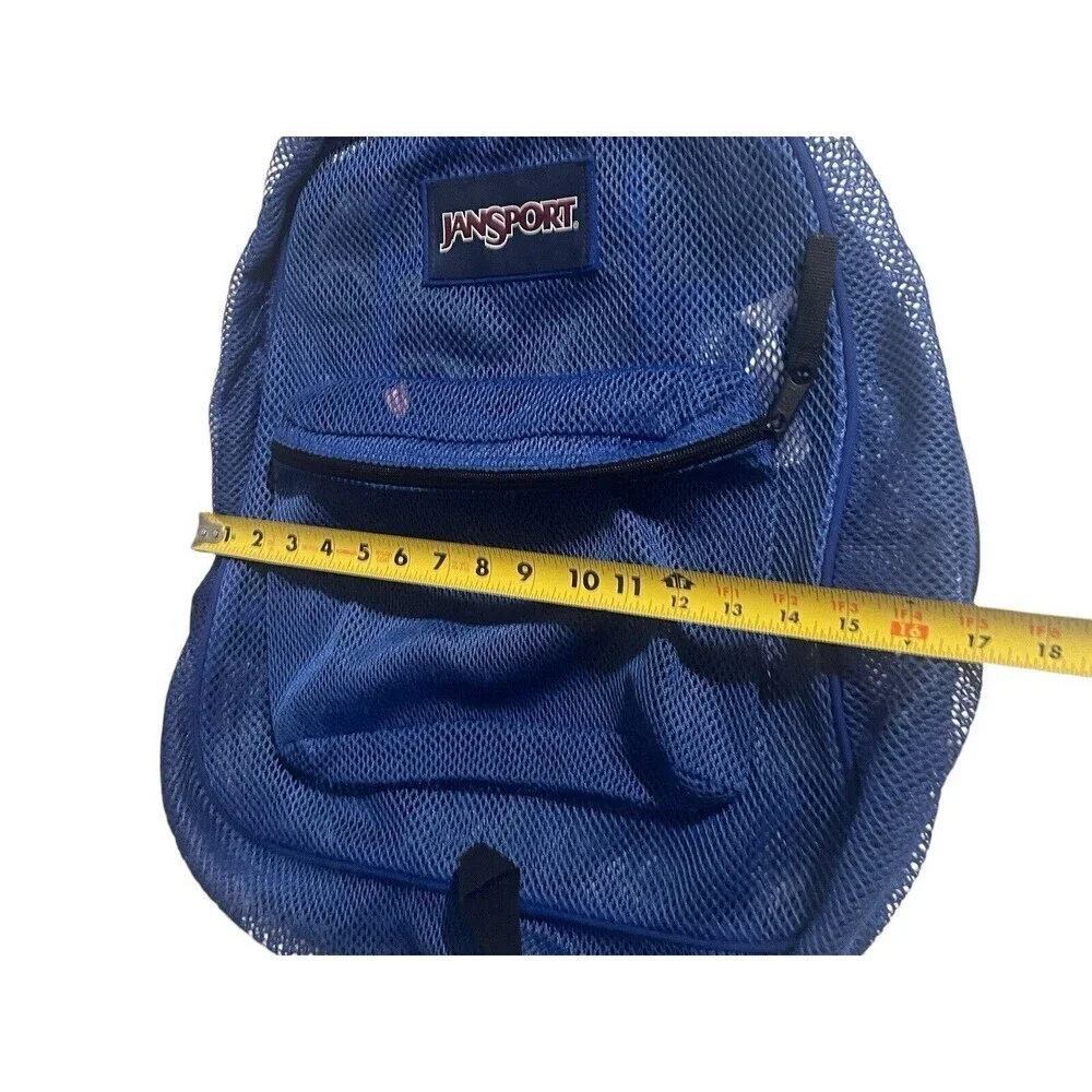 Jansport Mesh Backpack Full Size Book Bag See Through Navy Blue New JS0A2SDG